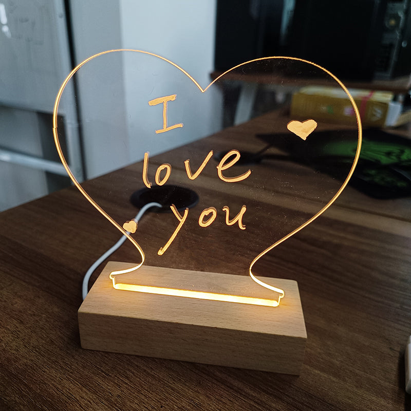 LED Message Board Night Light with USB, Creative Note Board for Home Decoration - Ideal Gift for Children and Partners